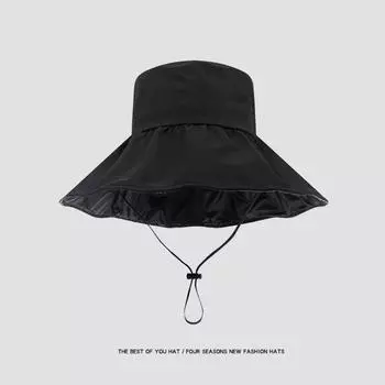 Korean Style Sun Protection Hat Anti-UV Women Bucket Hats Fashion Wide Brim Sun Hat Safari Cap