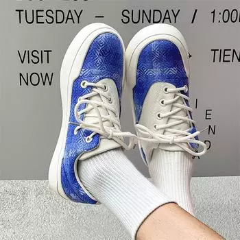 Korean Style Trendy Casual Shoes 2024 New Breathable Soft Sole Low Top Thick Sole Comfortable Couple Board Shoes for Men 36 синий