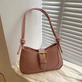 Korean version bag women s 2024 new retro fashion armpit bag simple soft leather casual niche one-shoulder messenger women s bag чёрный