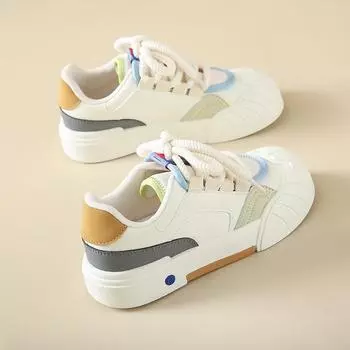 Korean version ins casual single shoes dopamine color scheme 2024 new versatile little white shoes muffin baseplate shoes women s models 35 синий