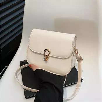 Корейская версия ins модная однотонная сумка-мессенджер 2024 новая ретро повседневная сумка-седло простая персонализированная сумка через плечо ins чёрный