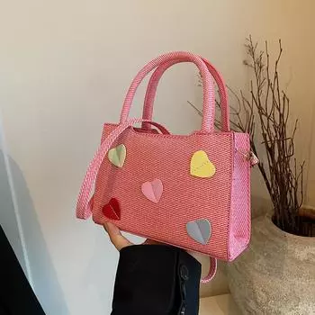 Korean version ins trendy portable small square bag women s 2024 summer new simple casual shoulder bag textured messenger bag чёрный