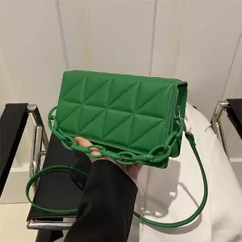 Korean version of casual retro messenger bag casual small square bag women s 2024 spring new trend fashion simple shoulder bag чёрный