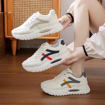 Korean version of dad shoes women s 2025 new women s shoes fashionable versatile sports shoes comfortable thick sole height increase women s casual 36