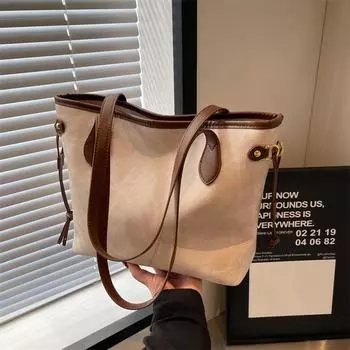 Корейская версия модной сумки большой вместимости для поездок на работу для женщин 2024 года, новая сумка-тоут для работы и отдыха, универсальная сумка через плечо Niche