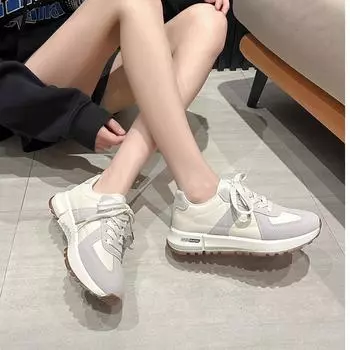 Korean version of fashionable platform versatile Forrest Gump shoes women s 2024 spring new small waist comfortable casual sports dad shoes 35