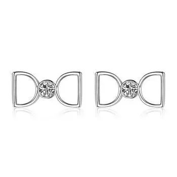 Korean Version of Fashionable Retro Zircon Super Flash Simple Temperament Silver-plated Stud Earrings Women s Earrings Jewelry