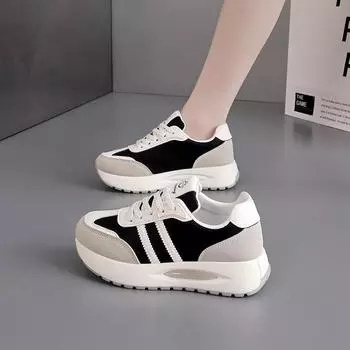 Корейская версия кроссовок на платформе для пап, осень, новые уличные кроссовки для студентов, кроссовки для бега, увеличение GG 35 хаки