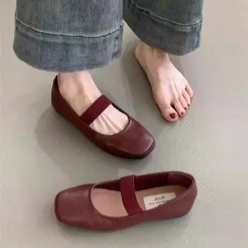Korean version of retro shallow mouth Mary Jane single shoes women s 2025 spring new versatile commuter soft sole comfortable flat grandma shoes 35