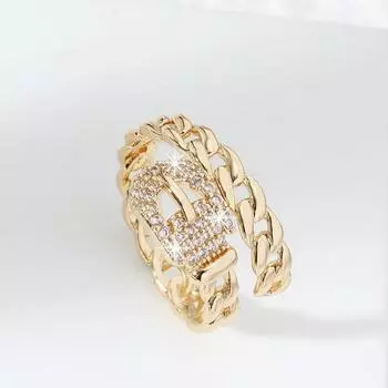 Korean version of simple ring, women s full diamond personalized opening adjustable inlaid diamond ring, niche high-end index finger ring