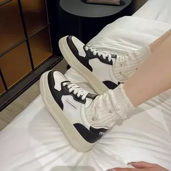 Korean version of thick-soled heightening little white shoes women s 2024 autumn new comfortable and lightweight versatile sports and leisure panda b 35 серебряный