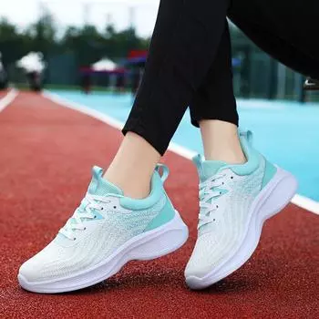Korean version of trend versatile commuter casual shoes sports flying woven women s shoes low-top design soft sole air cushion women s trend 35