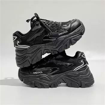 Korean Version Women Sneakers Mesh Breathable 2024 New Fashion Casual Simple All-match Thick Bottom Shoes for Women Autumntime 35 бежевый