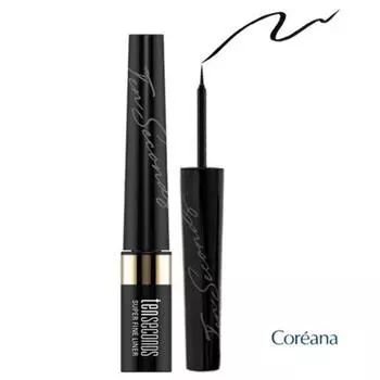 Koreana Super Fine Eyeliner, clear eye look, liquid type, black, 1 pc.