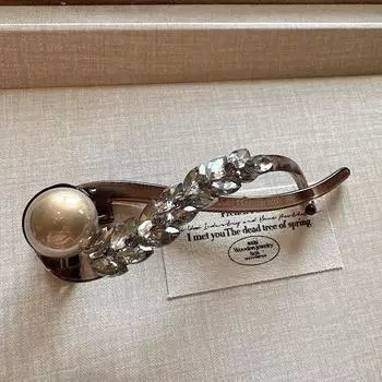 Корейская эстетика высокого класса, заколка для волос со стразами, снопом пшеницы и жемчугом, заколка для волос для прически «пучок» одним словом, элегантная витая заколка