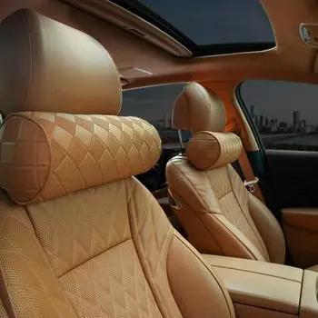 Корейская автомобильная подушка для шеи для дополнительной поддержки и комфорта в дороге, универсальная подушка для подголовника сиденья 35x13 коричневый