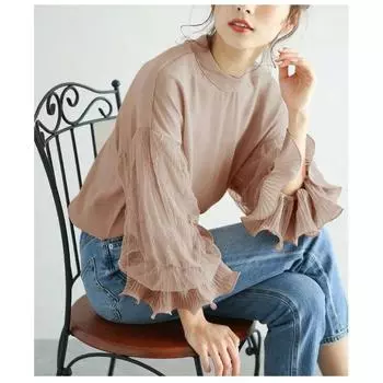 Корейская блузка с маленьким воротником-стойкой, кружевными рукавами-лепестками лотоса и однотонной расцветкой для женского весенне-летнего гардероба, новая, свободного кроя, большого размера, универсальный топ M розовый