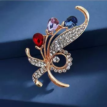 Корейская брошь-цветок из сплава, женская брошь с пряжкой Anti-Riot, цветная хрустальная модная новая популярная брошь