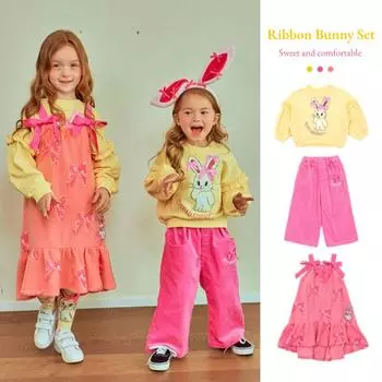 Корейская детская одежда, новинка 2024 года, осень-зима, детские желтые толстовки для девочек, платья принцесс, юбки, брюки, детская одежда, топ 90