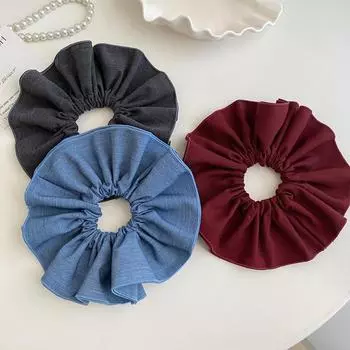 Корейская двухслойная резинка для волос: Универсальный стиль «толстый кишечник» для низкого хвоста и модной повязки на голову серый