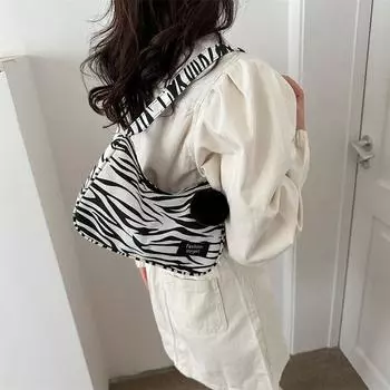 Корейская холщовая сумка с коровьим узором на плечо Японская модная сумка Harajuku для девочек, женская сумка под мышкой