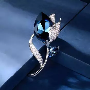 Корейская хрустальная брошь-тюльпан, высококачественная женская индивидуальная универсальная корсажная атмосферная модная антибликовая булавка с ювелирными изделиями