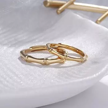 Корейская индивидуальность для женщин, подарок для мужчин, кольцо в форме бамбука, медное открывающееся кольцо, модные ювелирные изделия Silver-women