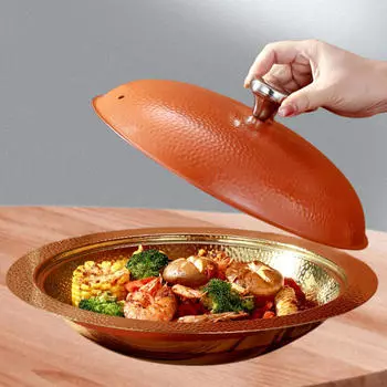 Корейская кастрюля для приготовления рамэна с крышкой для блюд и морепродуктов 25.5cm