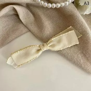 Корейская классическая черная белая сетчатая заколка-бантик для волос, весна-лето, модная, милая чёрный