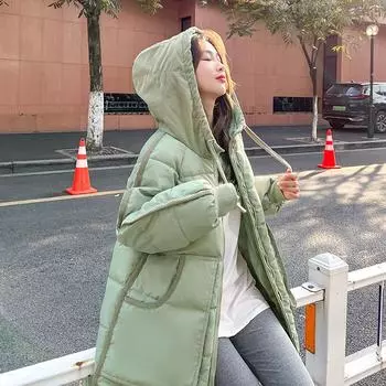 Корейская куртка из хлопка для женщин, новая, свободного покроя, студенческая одежда из хлопка, нежное зимнее пальто из хлопка для маленьких мужчин S чёрный