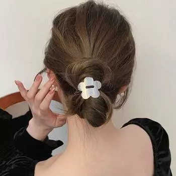 Корейская металлическая цветочная резинка в форме сердца, резинка для волос, элегантная веревка для волос, повязка для волос для женщин, повязка на голову, аксессуары для волос, головной убор