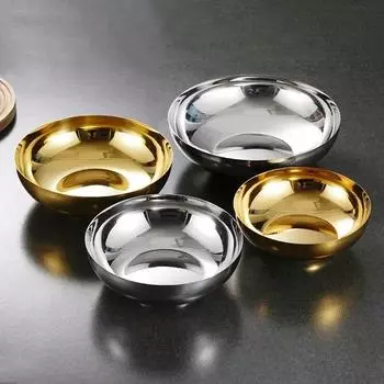 Корейская миска из нержавеющей стали для холодной лапши, миска для рамена, миска для супа, изолированная миска для риса, салатница 20cm