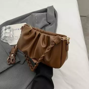 Корейская мода дорожная квадратная сумка осень-зима новая плиссированная текстурированная сумка через плечо повседневная женская сумка через плечо (20cm<Max Length<30cm)