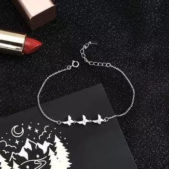 Корейская мода, изысканный и простой серебряный браслет с бабочкой, маленькие свежие и милые украшения, темпераментные и креативные украшения ручной работы S925 Adjustable size