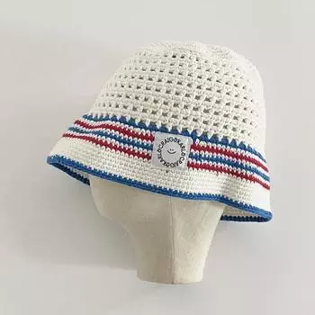 Корейская мода Контрастные полосы Полая Панама Весна и лето Путешествия Универсальный Показать лицо Маленькая ручная работа женские шапки 56-58cm белый