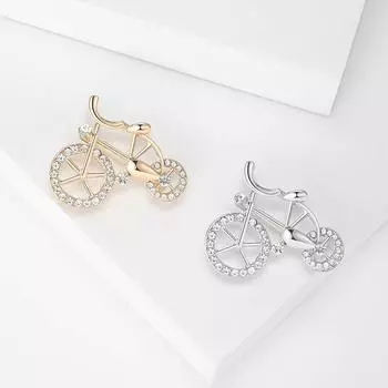 Корейская мода креативный велосипед брошь сплав инкрустированный стразами пряжка булавка персонализированный пальто корсаж одежда маленькая булавка