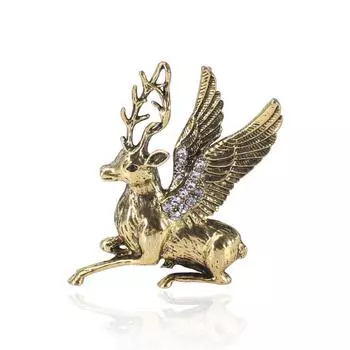 Корейская мода, роскошная рождественская брошь в виде головы жирафа для женщин и мужчин золотой