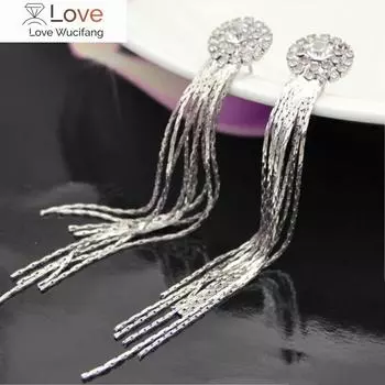 Корейская мода ювелирные изделия личность темперамент кристалл из Австрии серьги кисточки серьги невесты женские длинные серьги
