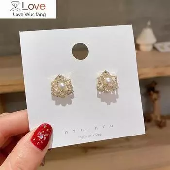 Корейская модная бижутерия Изысканные серьги с полым цветком из настоящего золота 14 карат с цирконием класса ААА Элегантные женские повседневные серьги-камелии белый