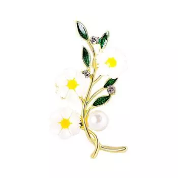 Корейская модная брошь с цветком гардении для женщин с корсажными аксессуарами, креативные универсальные маленькие броши со свежими листьями, булавки, подарки