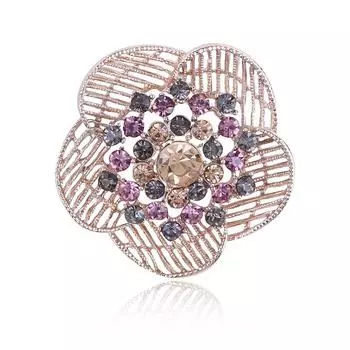 Корейская модная новая брошь со стразами, цветком и тычинкой, цветок, брошь с кристаллами, кардиган, свитер, стильная одежда, аксессуары, брошь