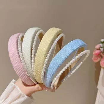 Корейская модная повязка на голову с имитацией жемчужной губки, повязки для волос для женщин, повязка для волос для девочек, женский обруч для волос, головные уборы, аксессуары для волос