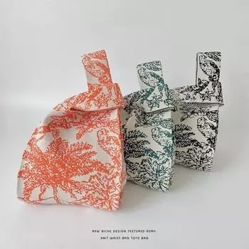 Корейская модная сумка из кокосовой вязки большой емкости через плечо