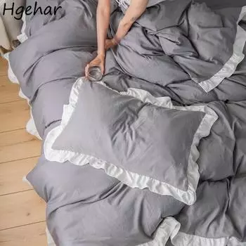 Корейская наволочка в стиле «конфеты» с кружевным лоскутным узором, съемная, моющаяся, мягкая, дышащая, чехол для постельного белья, покрывало для принцессы 40x60cm-1pair серый