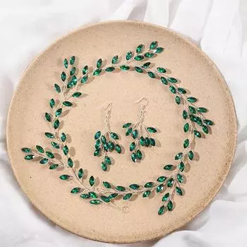 Корейская невеста Мори Сяньмэй головной убор супер фея зеленый призрак кристалл головная повязка фея головная повязка студийная свадебная фотография путешествия белый