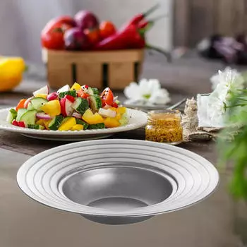 Корейская паста Тарелка закуска Многоцелевой практичный противень для гриля Утолщенное круглое блюдо для серебряный