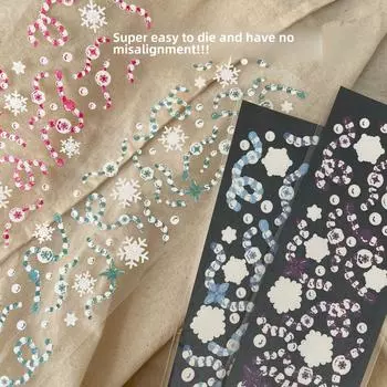 Корейская популярная лазерная наклейка с бисером, блестящая декоративная наклейка Goo Ka, декоративная лазерная наклейка своими руками синий