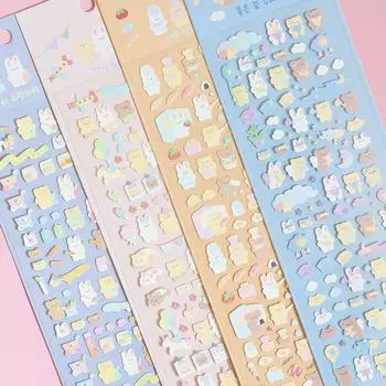 Корейская популярная наклейка Милый горячий серебряный медведь DIY Gooka Декоративный материал Наклейка