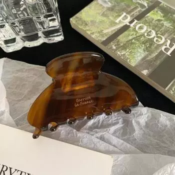 Корейская ретро 6,6 см овальная молочно-кофейно-коричневая заколка для половины волос, аксессуары для волос, простая ацетатная заколка-клипса акула для женщин, девочек Hair Claws