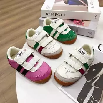 Корейская ретро мода детская обувь для скейтбординга детская обувь Форрест Гамп для девочек нескользящая мягкая подошва повседневная обувь 22 розовый